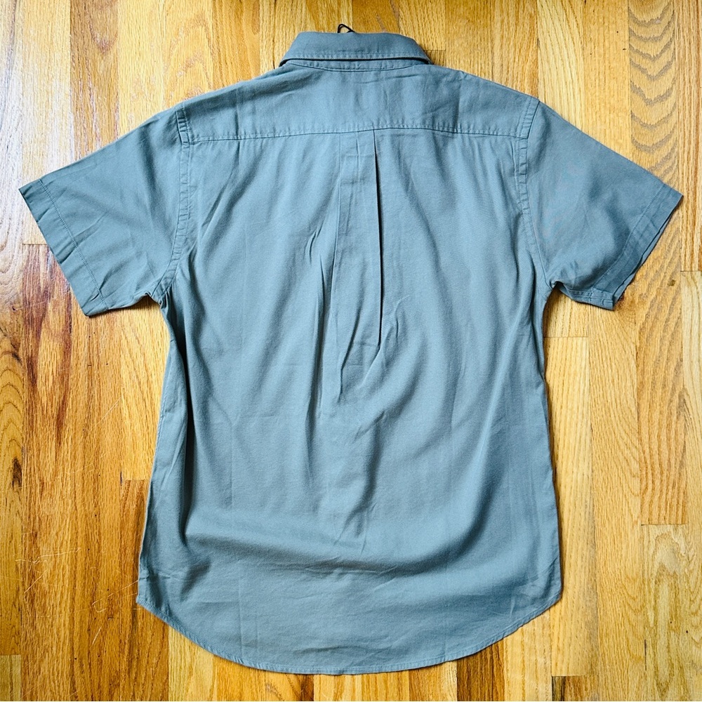 Buck Mason Mens Small Draped Twill Short One Sleeve Pocket Shirt in Shale NWT - Picture 7 of 7